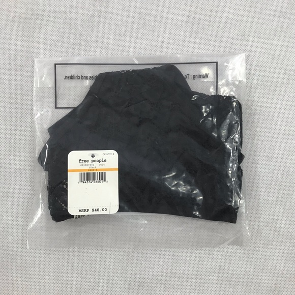 Free People Black Kelly Set Bralette Thong NWT $48 - Picture 6 of 6